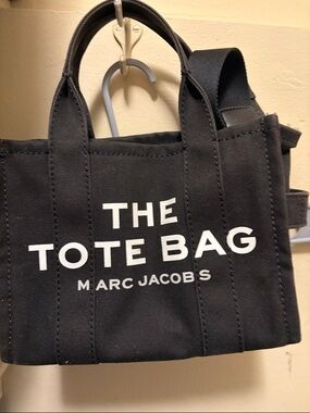 Marc Jacobs Black Canvas Mini Tote with White Logo